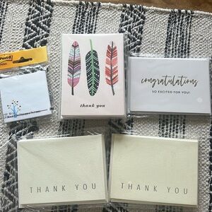 BRAND NEW Assorted Thank You and Congratulations Cards and Post-its